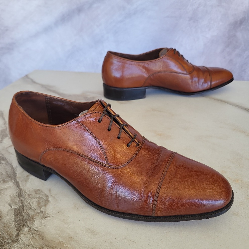 Florsheim Size 7 D Fiber Insole Cap Toe Oxfords Tan/Brown Men's